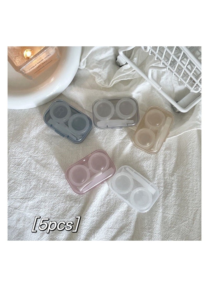5 Pack Contact Lens Cases, Cute Easy Carry Container for Travel  Home Vision Care Kit - Image 1